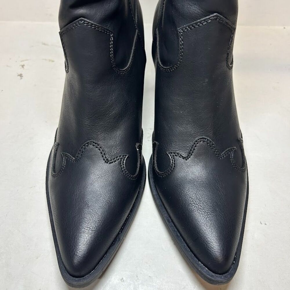 Sun Stone Womens 9.5 M Black Brenna Faux Leather Western Cowboy Boots NIB GU7 - Picture 4 of 6